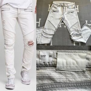 EUC $278 Hudson Blinder Biker Jeans - Size 30 - Color Extracted White